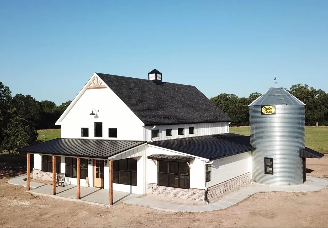 Grain bin attached to home